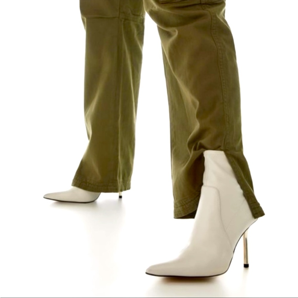Zara white ankle boots